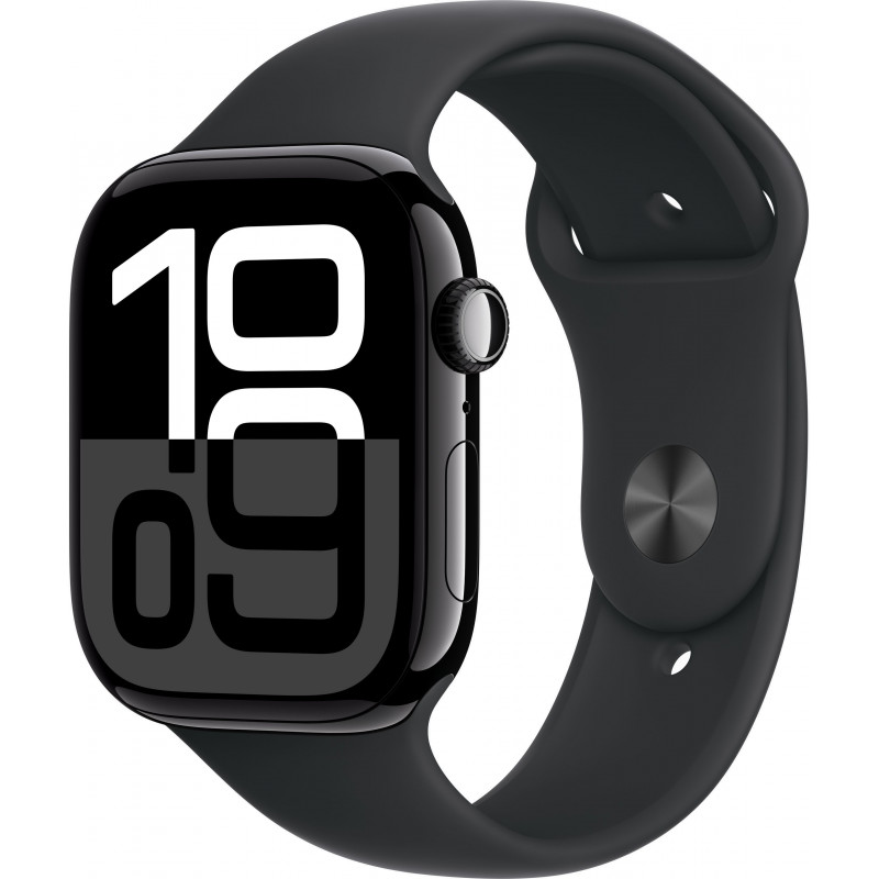 Apple Watch 10 GPS 46mm Sport Band S/M, jet black/black (MWWP3ET/A)