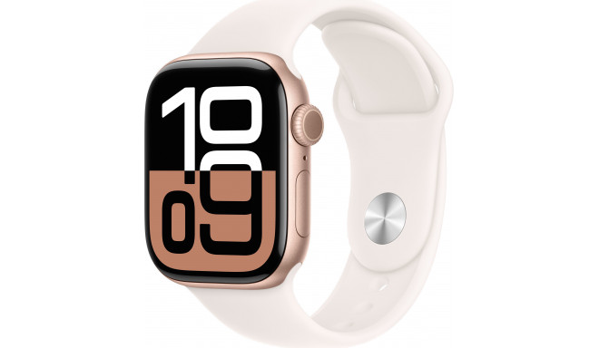 Apple Watch 10 GPS 42 мм Sport Band M/L, rose gold/light blush (MWWJ3ET/A)