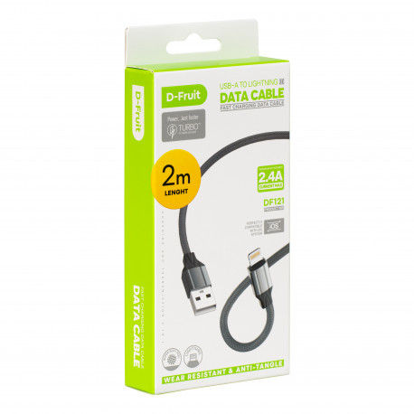 D-Fruit kaabel USB-A - Lightning DF121 2m, hall