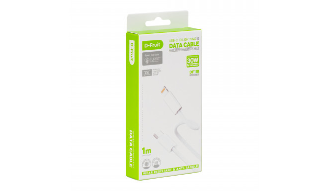 D-Fruit cable USB-C - Lightning 1m, white (DF118)