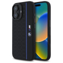 BMW BMHMP16S23SHEB iPhone 16 6.1" black/black hardcase Silicone Hexagon Blue Line MagSafe
