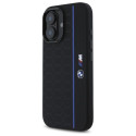 BMW BMHMP16S23SHEB iPhone 16 6.1" black/black hardcase Silicone Hexagon Blue Line MagSafe