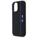 BMW BMHMP16S23SHEB iPhone 16 6.1" black/black hardcase Silicone Hexagon Blue Line MagSafe