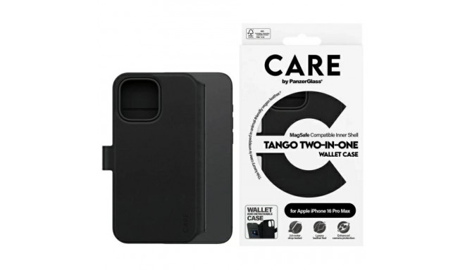 CARE by PanzerGlass Feature Tango 2in1 Wallet MagSafe Case for iPhone 16 Pro Max - Black