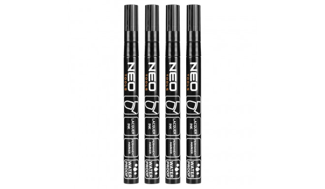 Marker budowlany, czarny, permanentny, wodoodporny, lakierowy, aluminiowy, 4 szt (3 tk.)