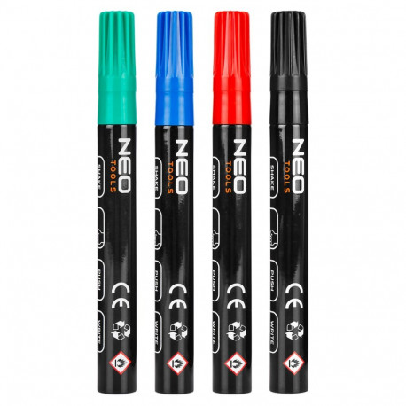 Marker budowlany jäme, 4 värvi, püsiv, veekindel, lakkliner, alumiiniumist, 4 tk