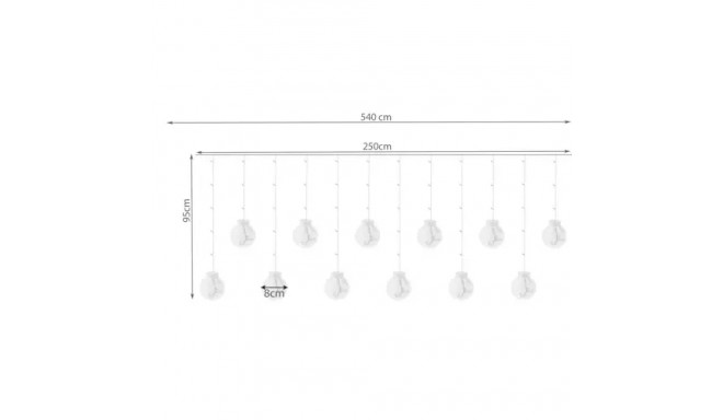 Kurtyna świetlna 108LED USB- zimny biały KŚ19770