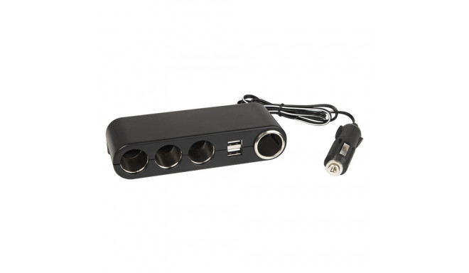 96-875# auto sigaretisüütaja jagaja 1x pistik/4x pesa+usb cs-42 kaabel