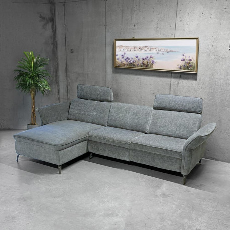 Nurgadiivan DAYTON PN, elektriline recliner 268x94/157xH100cm, helehall