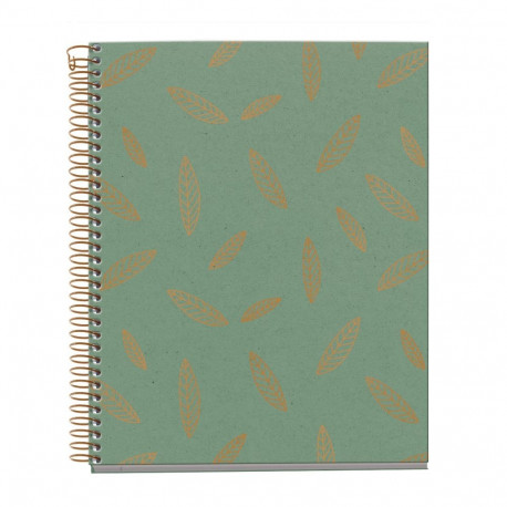 Kaustik A5 120l joon spiraal 2-ne augustus, 4-värvi register, kartong kaaned LEAVES MALLORCA Miquelr