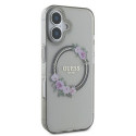 GUESS case for IPHONE 16 compatible with MagSafe GUHMP16SHFWFCK (IML Flowers Wreath) black