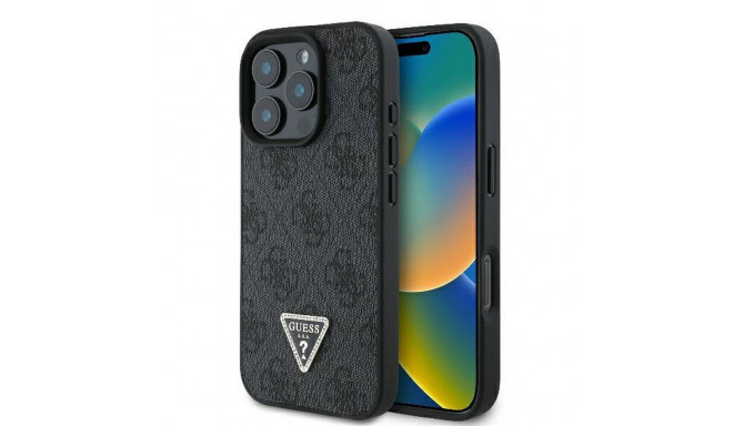 GUESS case for IPHONE 16 Pro Max GUHCP16XP4TDPK (PU Leather 4G Triangle Strass) black
