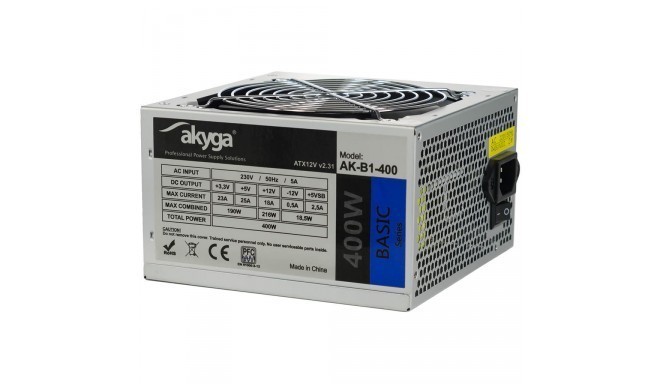 Akyga power supply unit Basic ATX 400W AK-B1-400 Fan 12cm P4 3xSATA