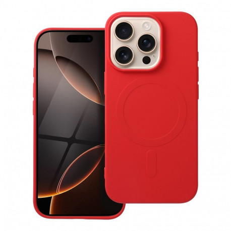 Case for IPHONE 16 Pro SILICONE MAG COVER (big hole) compatible with MagSafe red