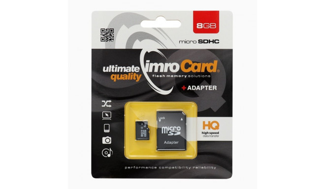 IMRO memory card microSD 8GB with adapter SD