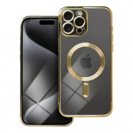 Case for iPhone 15 PRO MAX Electro Mag Cover compatible with MagSafe gold