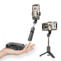 Combo selfie stick with tripod and remote control bluetooth black Q11 / TR19