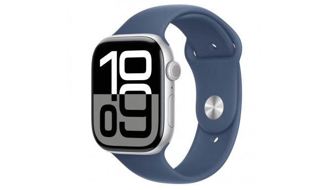 Watch Series 10 GPS + Cellular 46 mm Silver Aluminium Case with Denim Sport Band - S/M