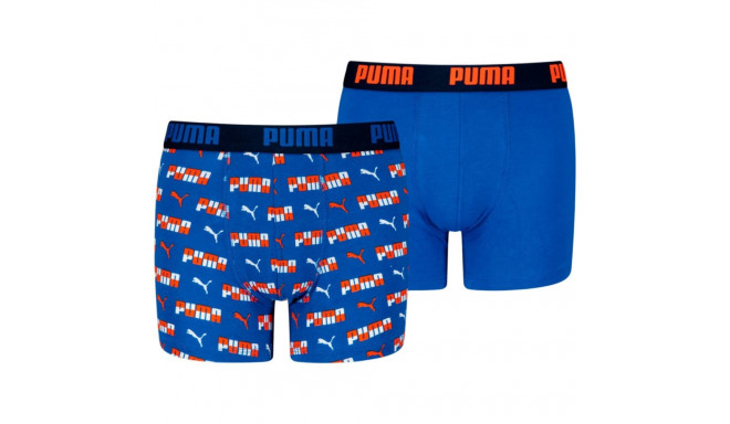 Bokserki dla dzieci Puma Printed Boxer 2P niebieskie 938303 02 152cm