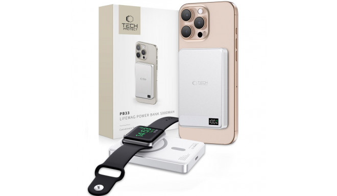 TECH-PROTECT PB33 LIFEMAG MAGSAFE POWER BANK 5000MAH SILVER