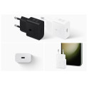 Samsung EP-T2510XWE 25W GaN USB-C pistik  kiirlaadija + 5A USB-C 1,8 m kaabel valge (Blister)