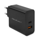 Qoltec 52381 Super Quick PD laadija | 1xUSB-C | 1xUSB| 90W | 5-20V | 2.4-4.35A | Must