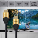 Qoltec 50356 HDMI v2.1 Kaabel Ultra kõrge kiirus 8K | 60Hz | 28AWG | KULD | 3m