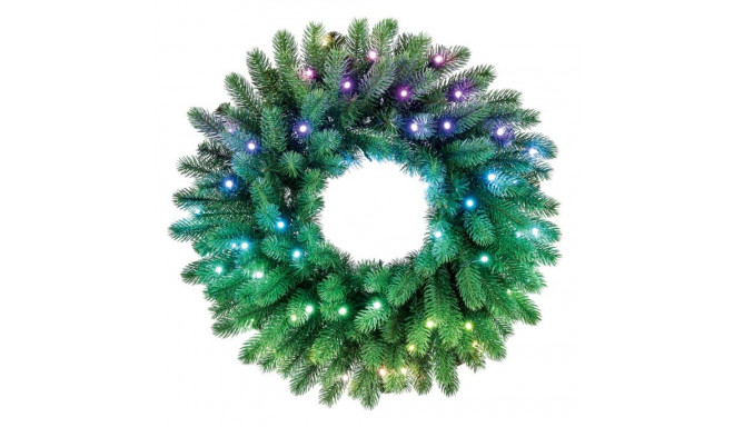 Twinkly pre-lit wreath 50 RGB LED Green wire Plug type C