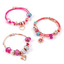 MAKE IT REAL DIY halo charms bracelets set "Think pink"