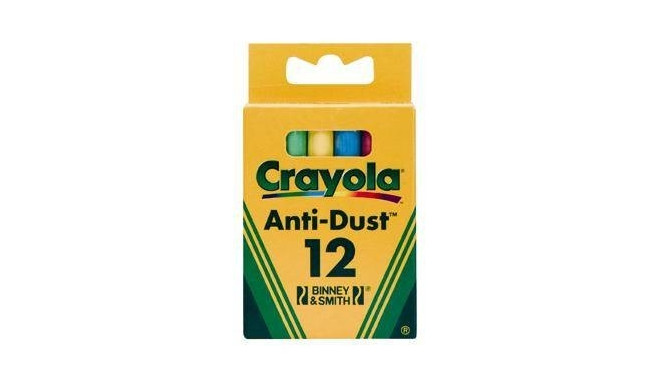 CRAYOLA Anti dust coloured chalks, 12 pcs