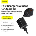 Baseus Super Si Pro Quick Charger USB + USB-C 30W (black)
