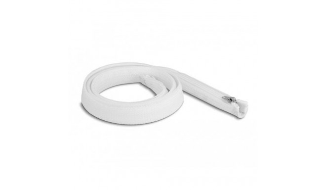 DeLOCK Braided Sleeve with zip fastener heat-resistant 1 m x 20 mm white