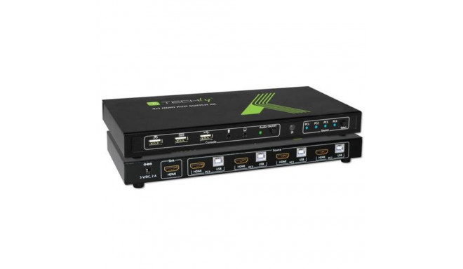 Techly 4x1 USB HDMI 4Kx2K IDATA KVM-HDMI4U KVM switch Black