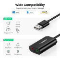 External Sound Card Adapter USB 2.0, Black