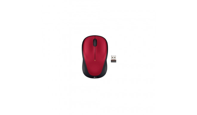 Logitech M235 Wireless Mouse, RF Wireless, 1000 DPI, Red/Black