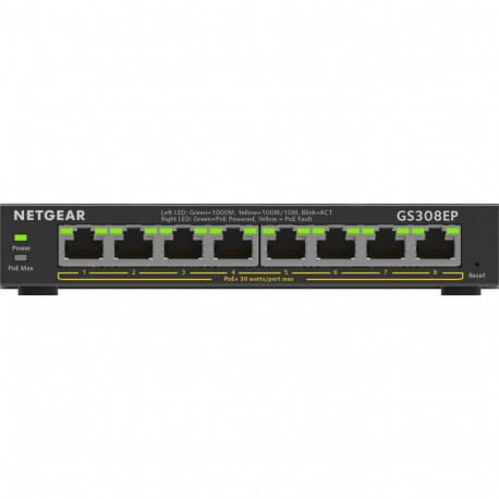 "8P NETGEAR GS308EP PoE+ M"