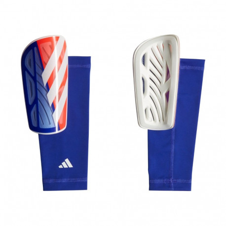 Ochraniacze piłkarskie adidas Tiro League niebiesko-pomarańczowo-białe IW3789 XL