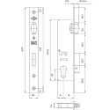 MORTISE LOCK 155 35 WITHOUT CYLIND