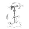 Techly Trolley Floor Support with Shelf LCD TV/LED 32-65&quot;