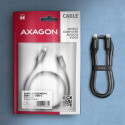 AXAGON BUCM4X-CM10AB USB-C USB-C kaabel, USB4 Gen 3×2, 1 m, PD 240W, 8K HD, ALU, punutud - must