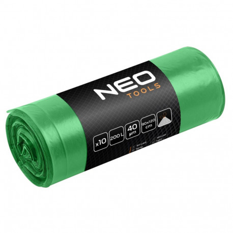 Prügihoidjad 120 L, rohelised teibiga, 40 mikronit, 10 tk