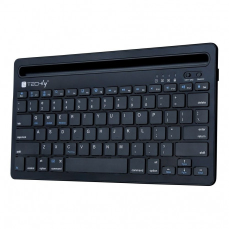 Bluetooth keyboard with smartphone and tablet stand