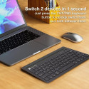 Bluetooth keyboard with smartphone and tablet stand