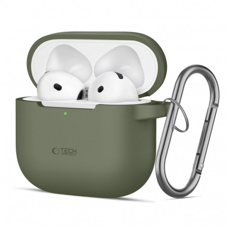 TECH-PROTECT SILICONE HOOK APPLE AIRPODS 4 / 5 OLIVE GREEN