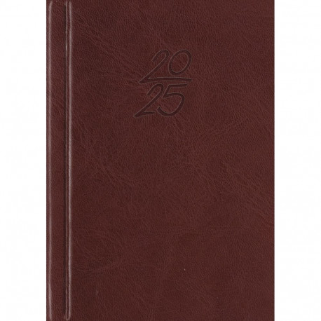 Book calendar Calendar notebook A6 DAY, synthetic leather (BROWN) 00029/40081