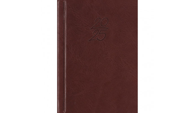 Book calendar Calendar notebook A6 DAY, synthetic leather (BROWN) 00029/40081