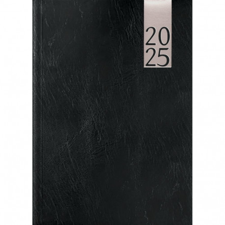 Book calendar DAY A5, hardcover, leather covers (BLACK) 00035/40030