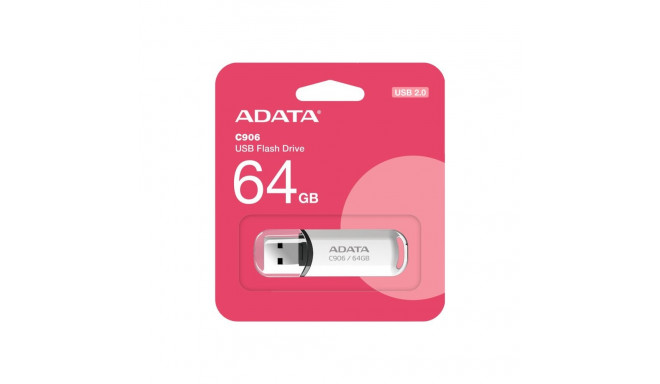 ADATA | USB Flash Drive | C906 | 64 GB | USB 2.0 | White