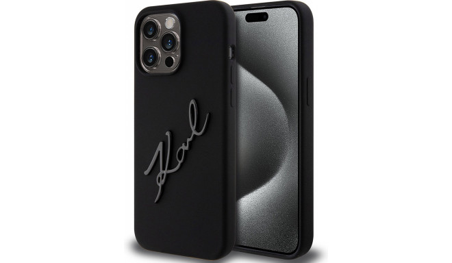 Karl Lagerfeld case Silicone Karl Script Apple iPhone 15 Pro, black