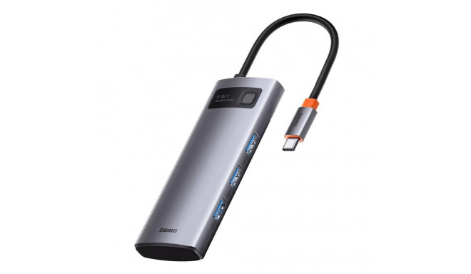 Baseus Metal Gleam Series Hub 5in1 / USB-C līdz 3x USB 3.0 / HDMI / USB-C PD